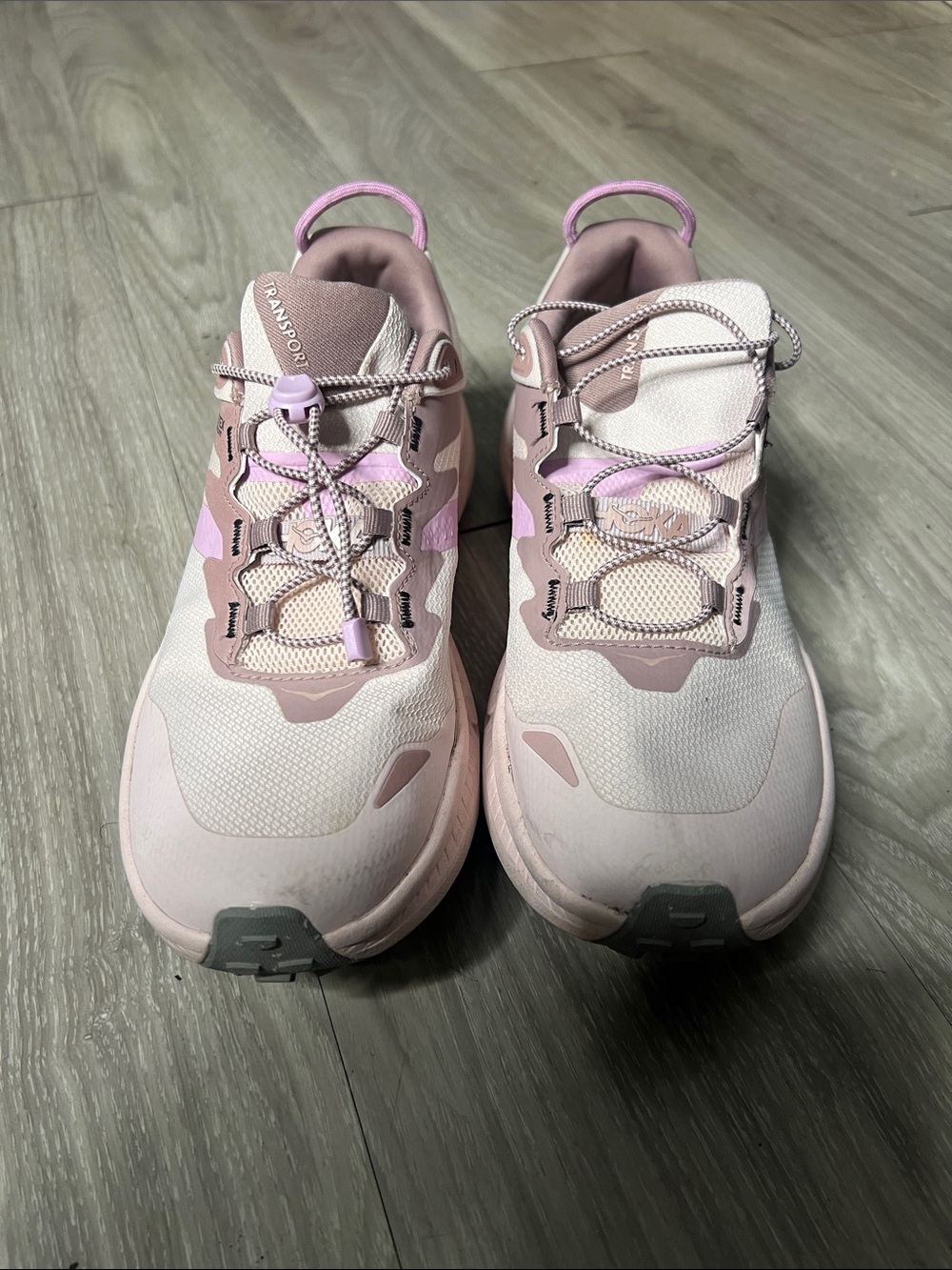 Hoka One One Women's Pale Pink Athletic Sneakers with Lavender Accents (8.5) - Picture 2 of 14